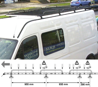 Platforma bagażowa Renault Master I Opel Movano Nissan Interstar 98-10 CRUZ EVO E30-158 ( dł.ŚREDNI, wys.ŚREDNIO PODWYŻSZONY ) L2H2