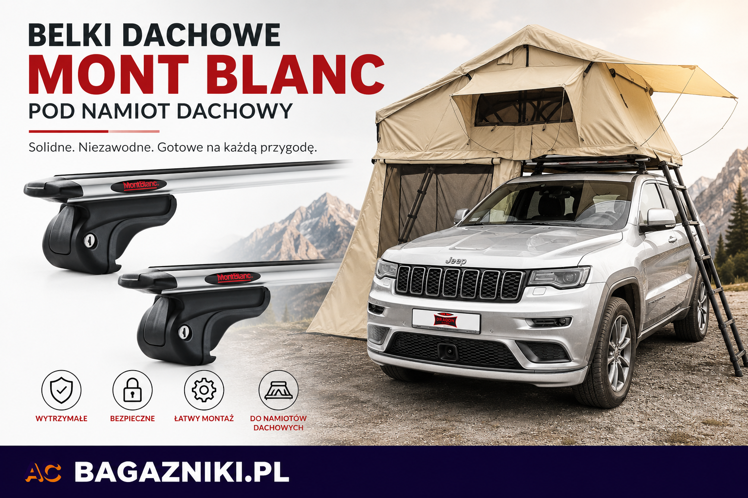 Belki dachowe Mont Blanc pod namiot dachowy.